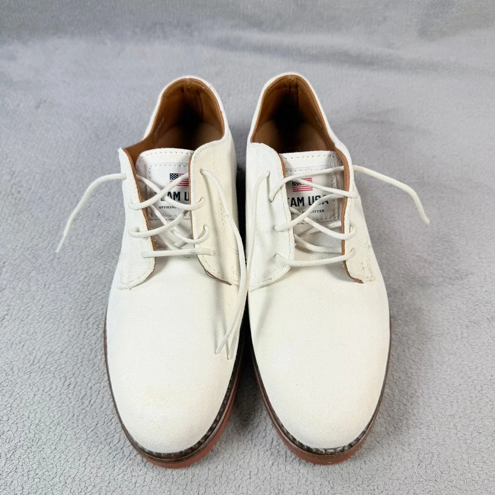 Polo Ralph Lauren Mens 8 White Suede Team USA Official Outfitter Buck Shoes